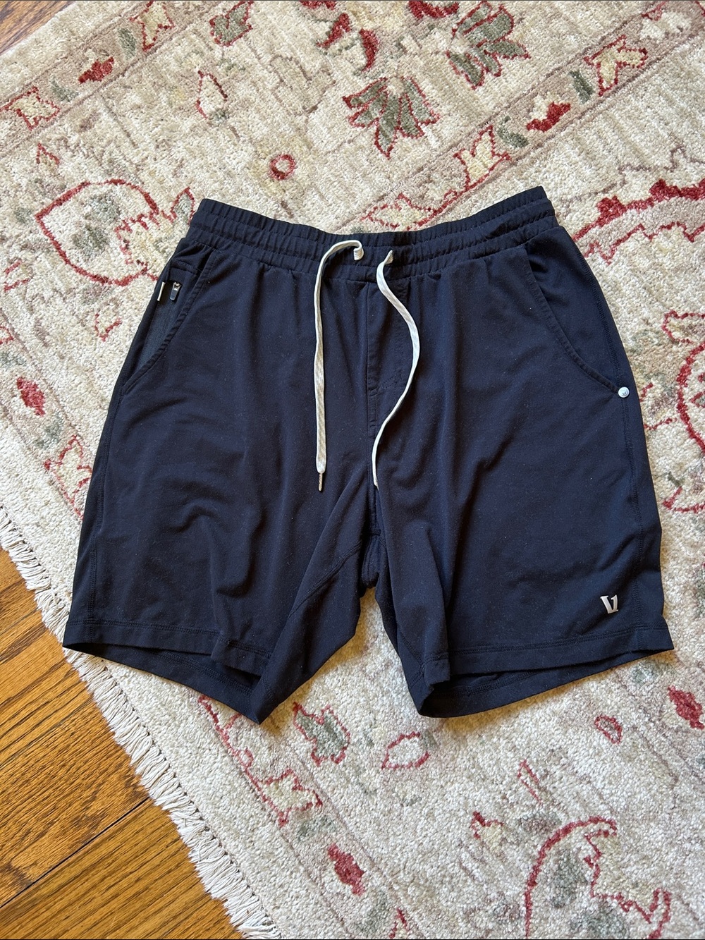 Vuori Black Athletic Drawstring Shorts